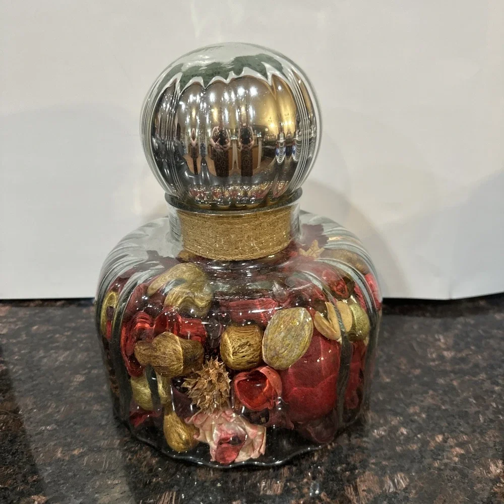 Mexican Hand Blown VTG 1980S Glass Decanter Mercury Glass Sphere Stopper Rare